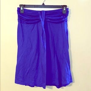 Blue strapless top/cover up.